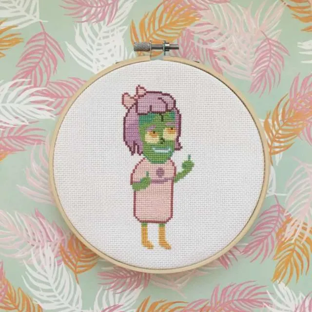 Rick and Morty Alien Girl Cross Stitch photo 1