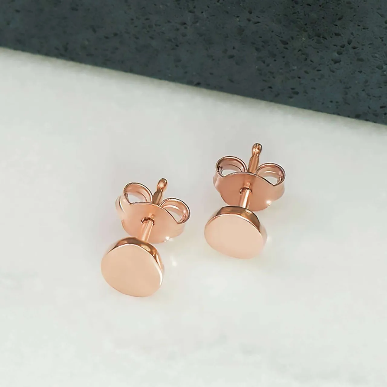 Round Studs In Rose Gold photo 5