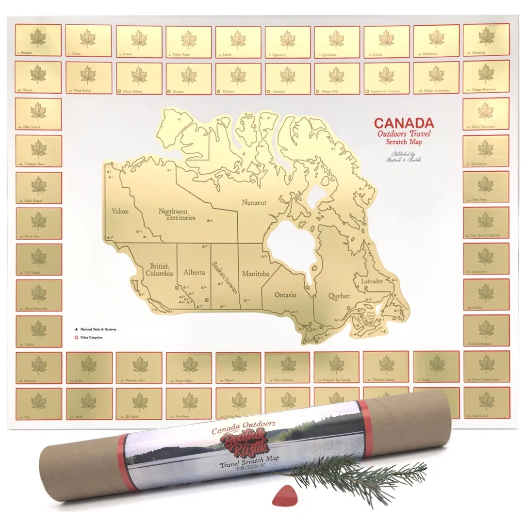 Canada Parks Foil Scratch map.  Explore Canada And Reveal The... photo 1