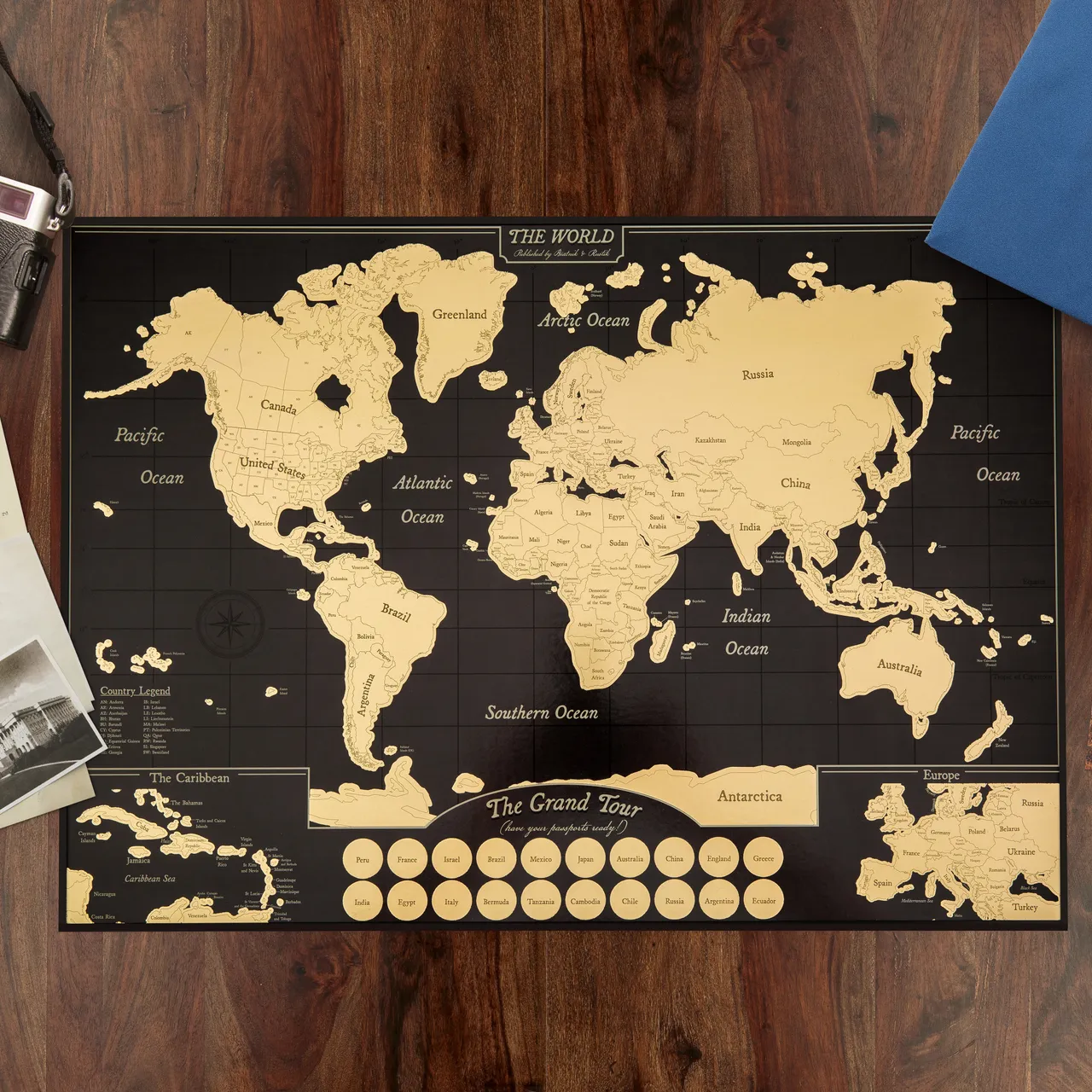 Gold Scratch Off Travel Map photo 1