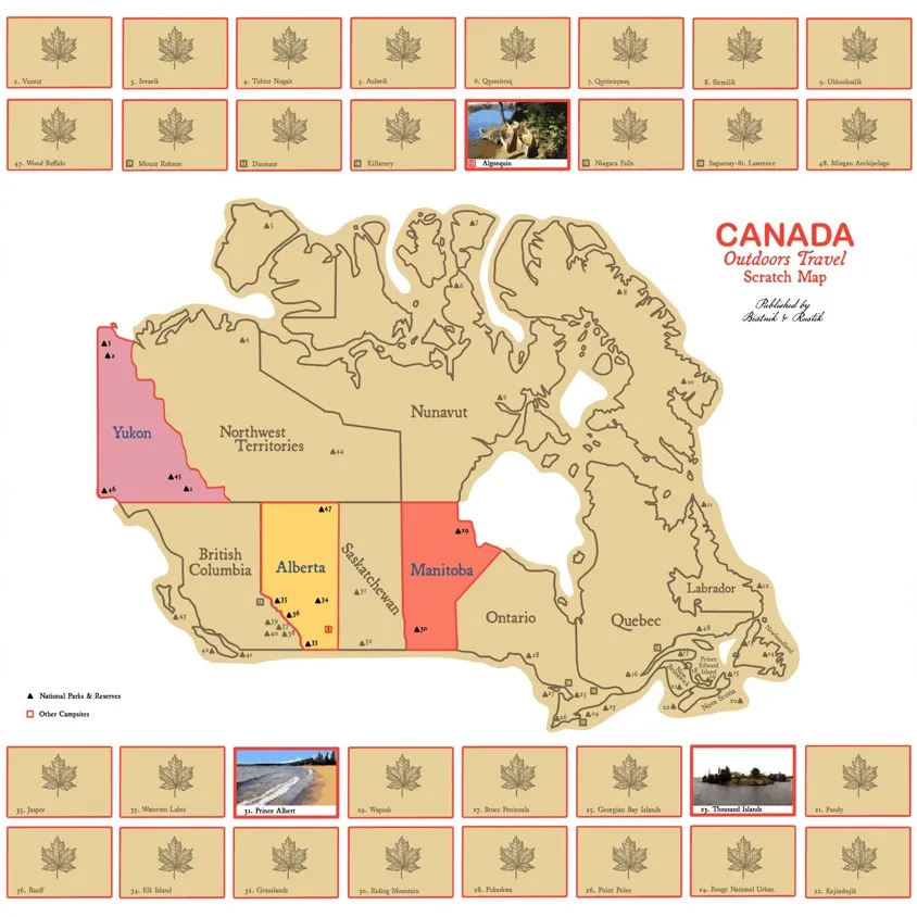 Canada Parks Foil Scratch map.  Explore Canada And Reveal The... photo 4