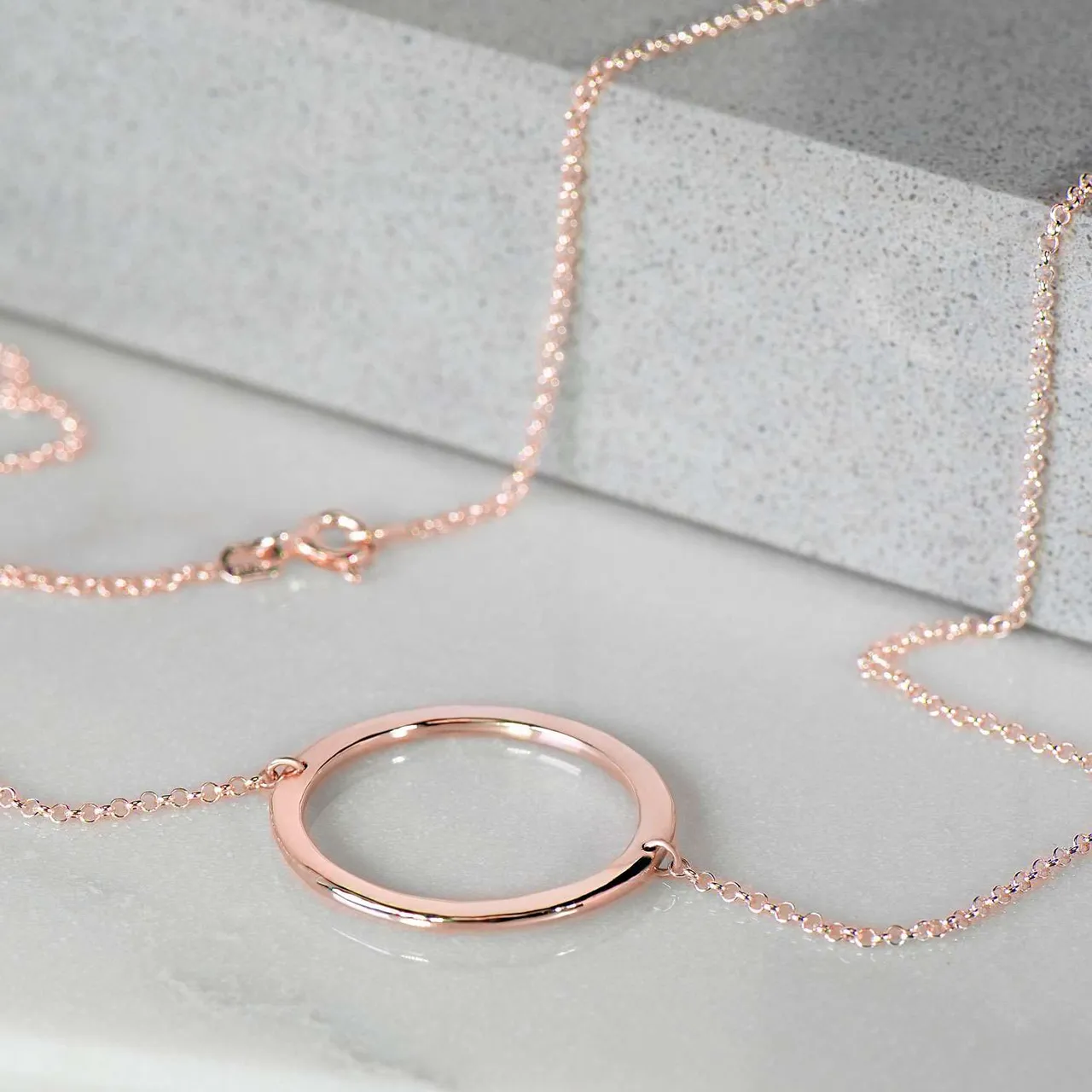 Circular Polished Necklace In Recycled Rose Gold photo 1