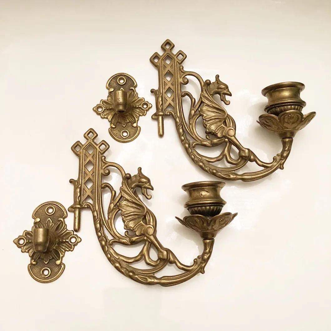 Solid Brass Wall Candle Holders photo 1