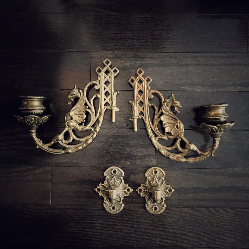 Solid Brass Wall Candle Holders photo 3