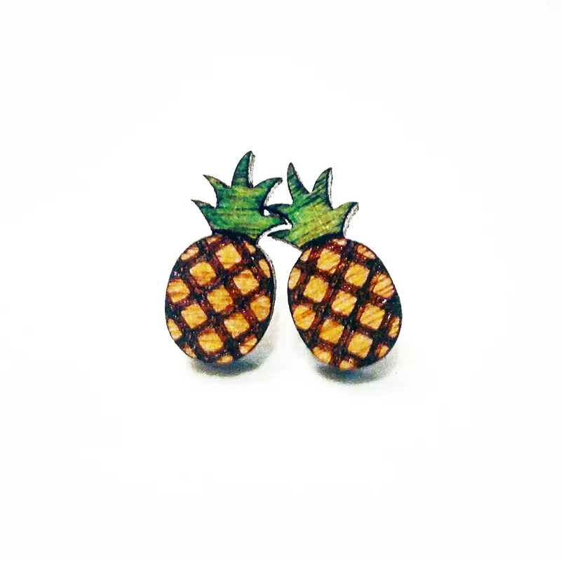 Pineapple stud earrings photo 1