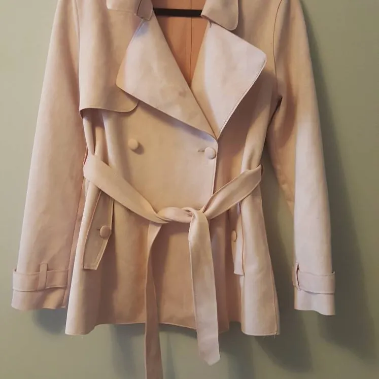 Gorgeous pink faux suede jacket size M photo 1