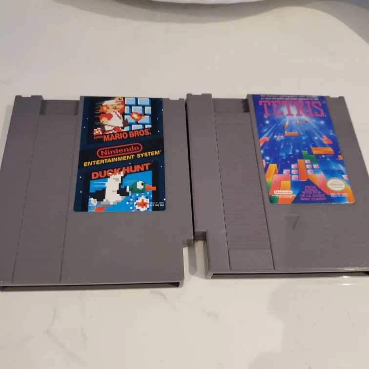 Original Nintendo Games Tetris And Mario photo 1