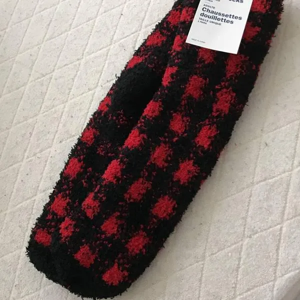Red And Black Checkered Cozy Socks From Old Navy! photo 1