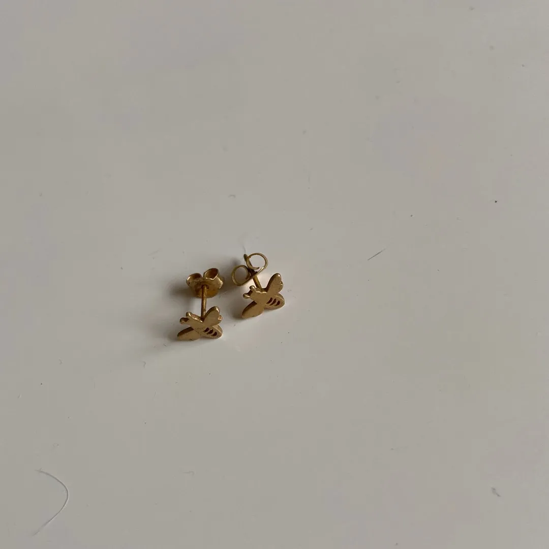 Gold Opted Bumble Bee Studs photo 1