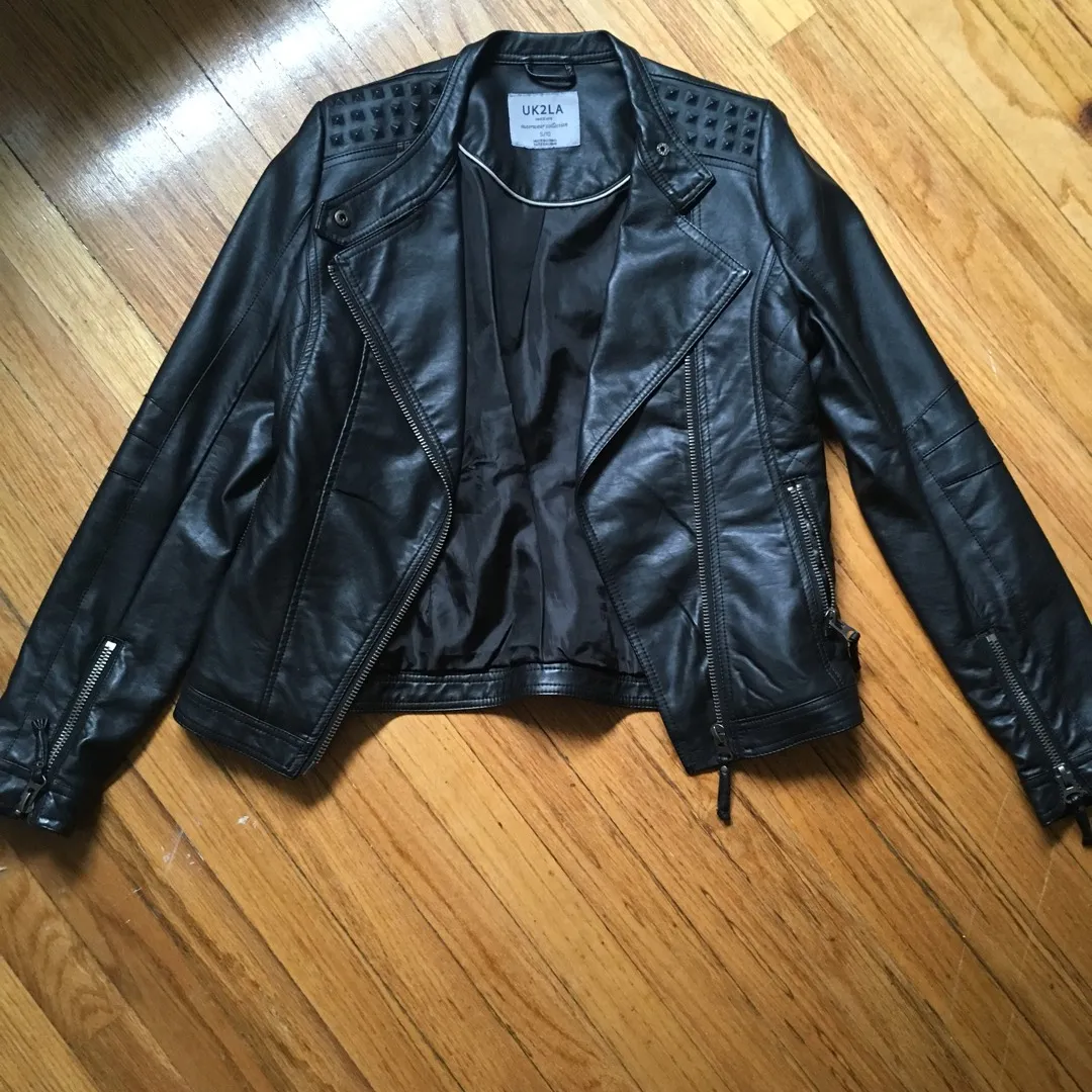 Black Faux Leather Jacket photo 1