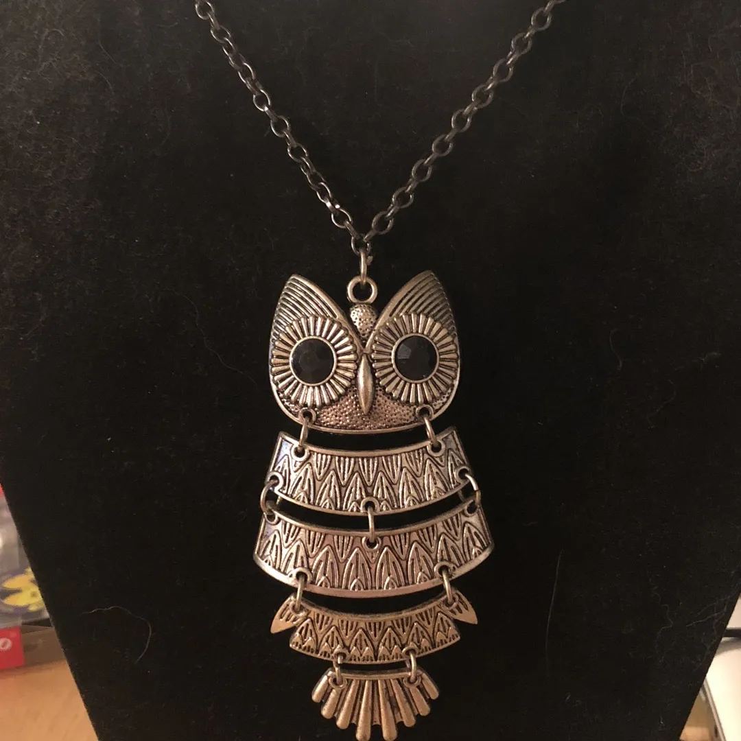 Long Owl Statement necklace photo 3