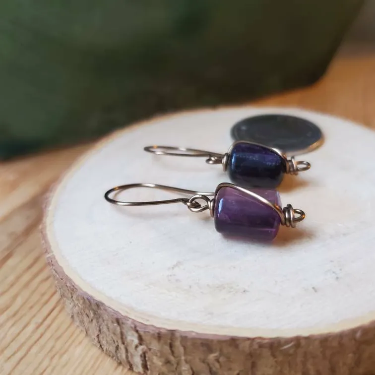 Handmade Purple Fluorite Earrings photo 4