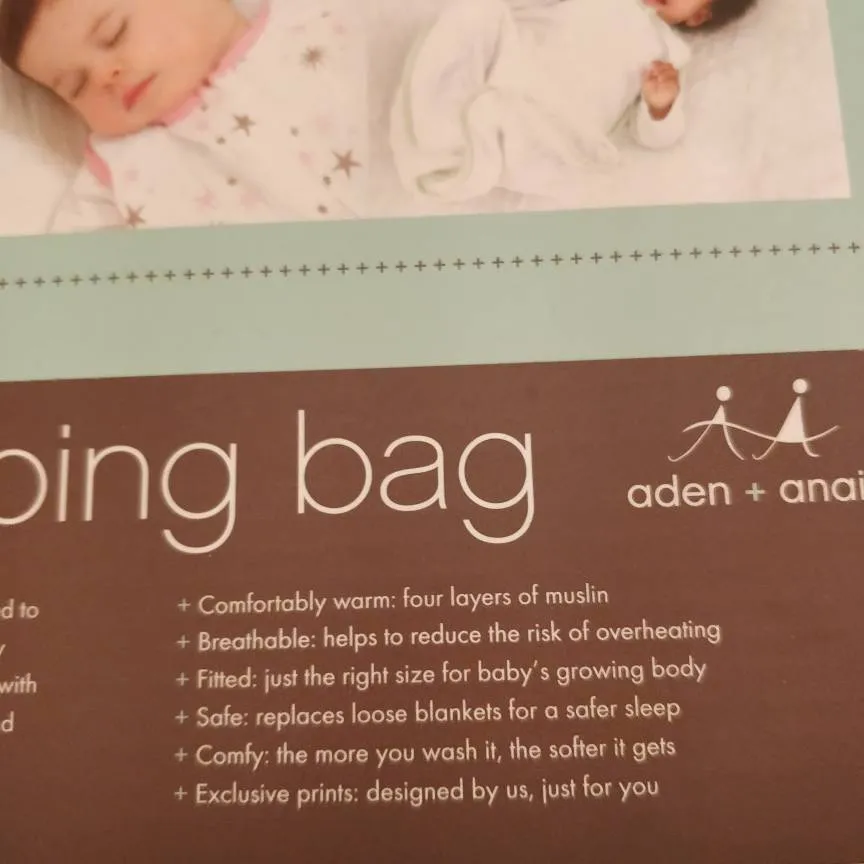 NEW Aden And Anais Cotton Muslin Baby Sleeping Bag! photo 3