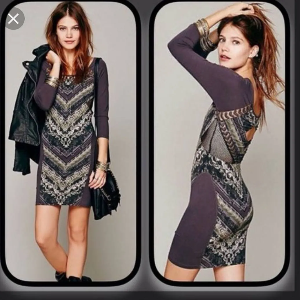 Free People 3/4 Sleeve Bodycon Dress - size small photo 1