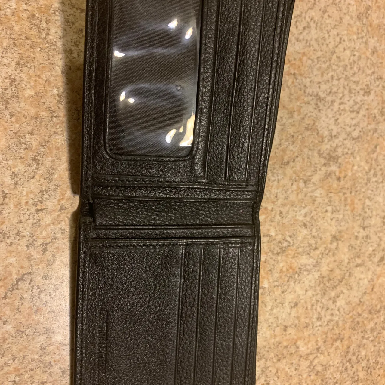 2 black danier leather men’s wallets. Brand new. Never used photo 5