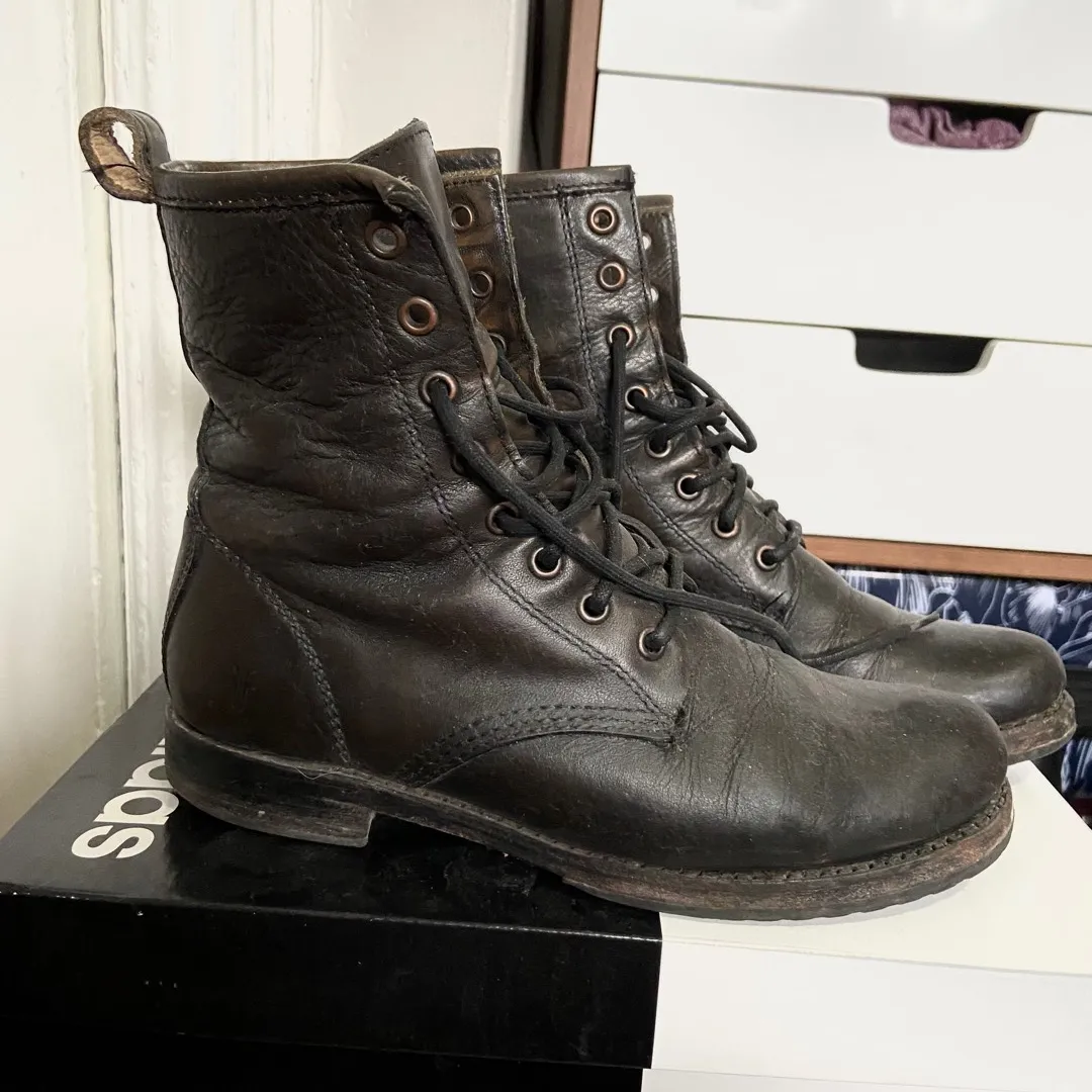 Frye Veronica Lace Up Combat Boots photo 1