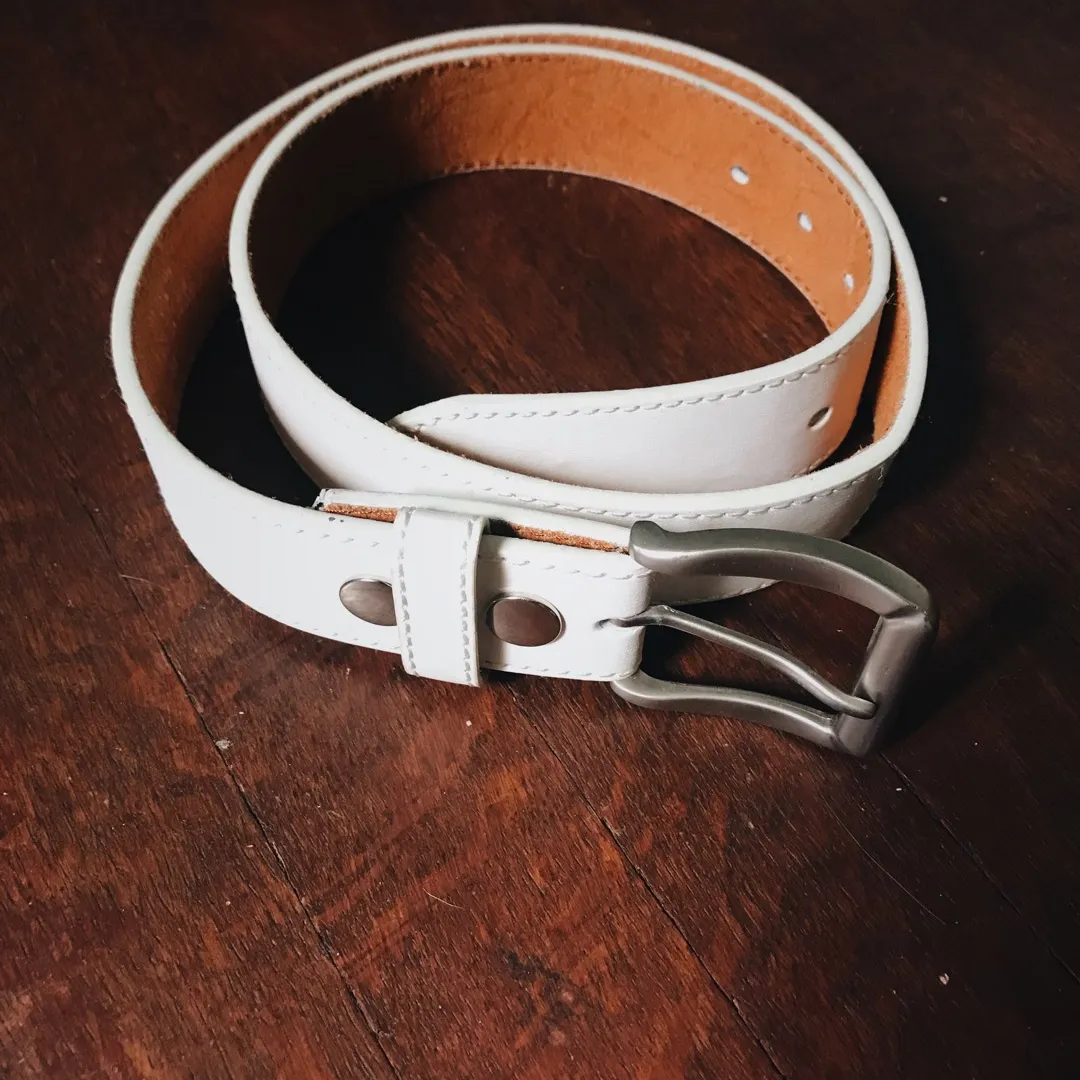 White Leather Belt photo 1