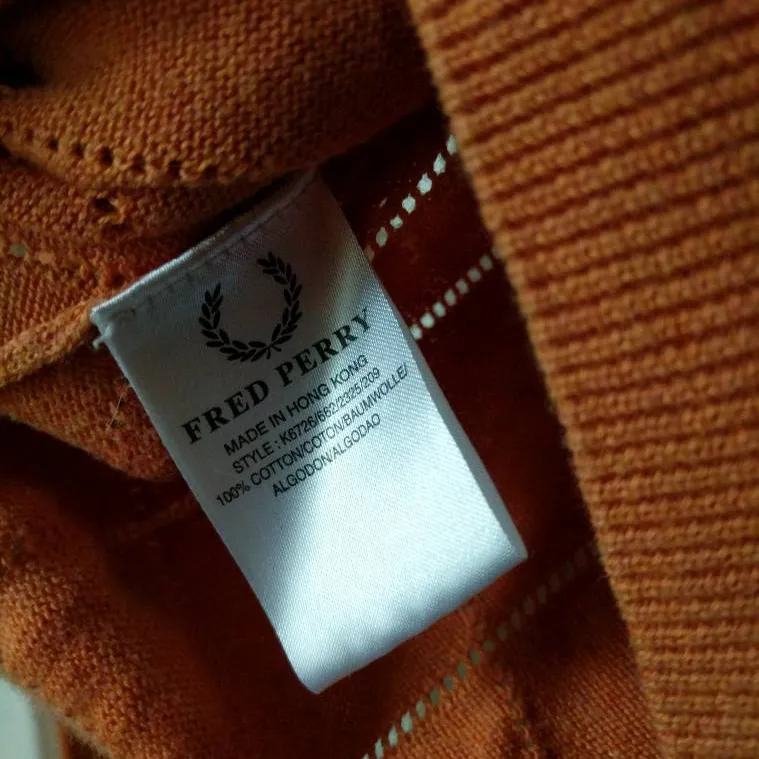 Orange Cotton Fred Perry Sweater photo 4