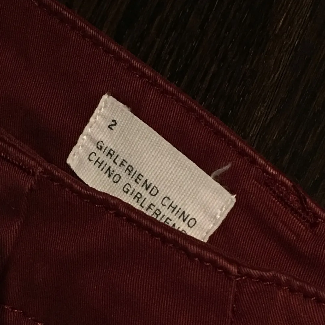 GAP Burgundy Chino Pants - Size 2 photo 3