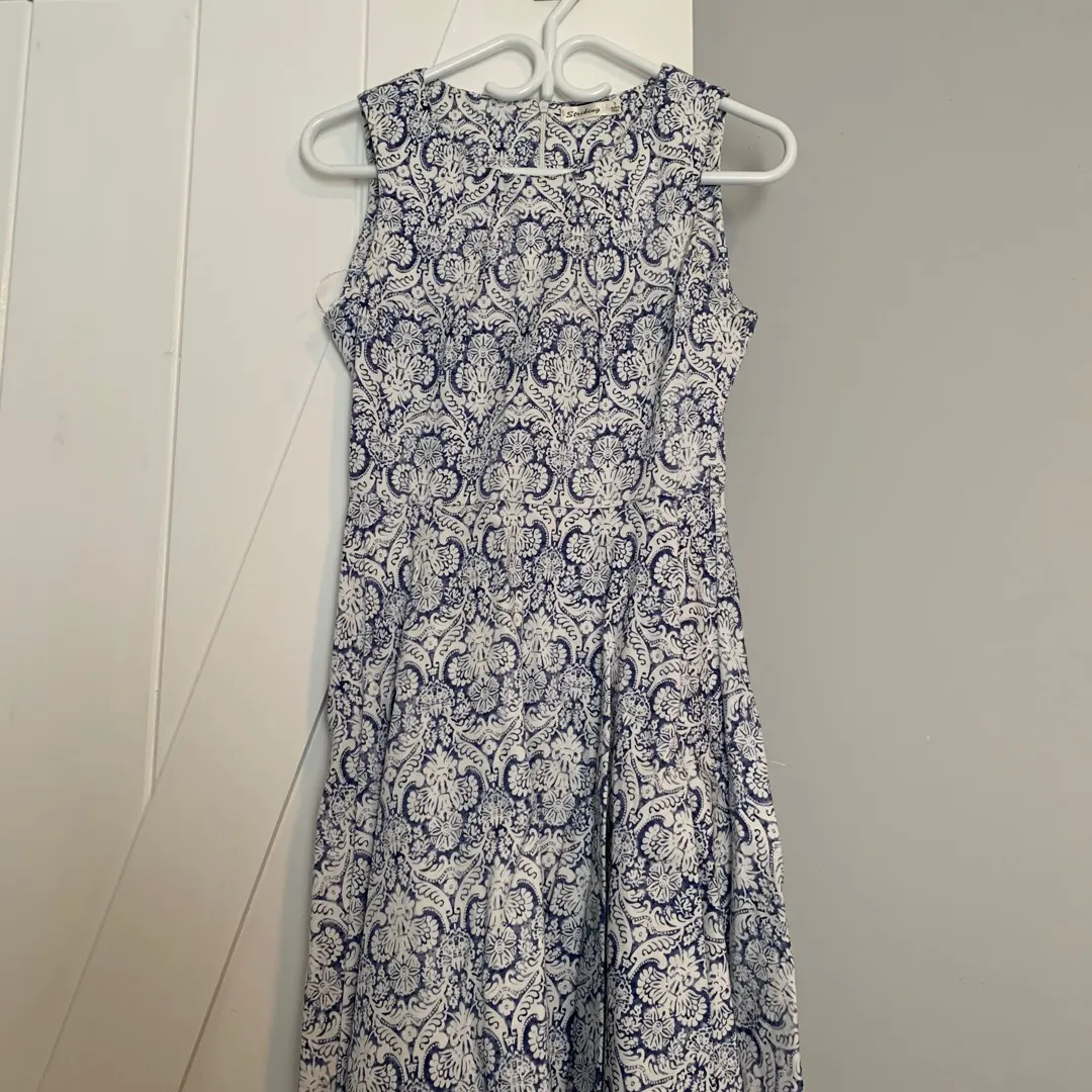 Blue Lace Patterned Dress photo 1