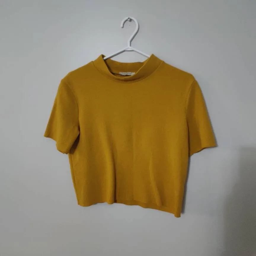 Zara Short Sleeve Mock Neck Sweater (M) photo 1