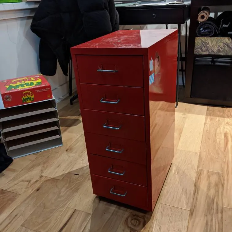Red Ikea Cabinet photo 3
