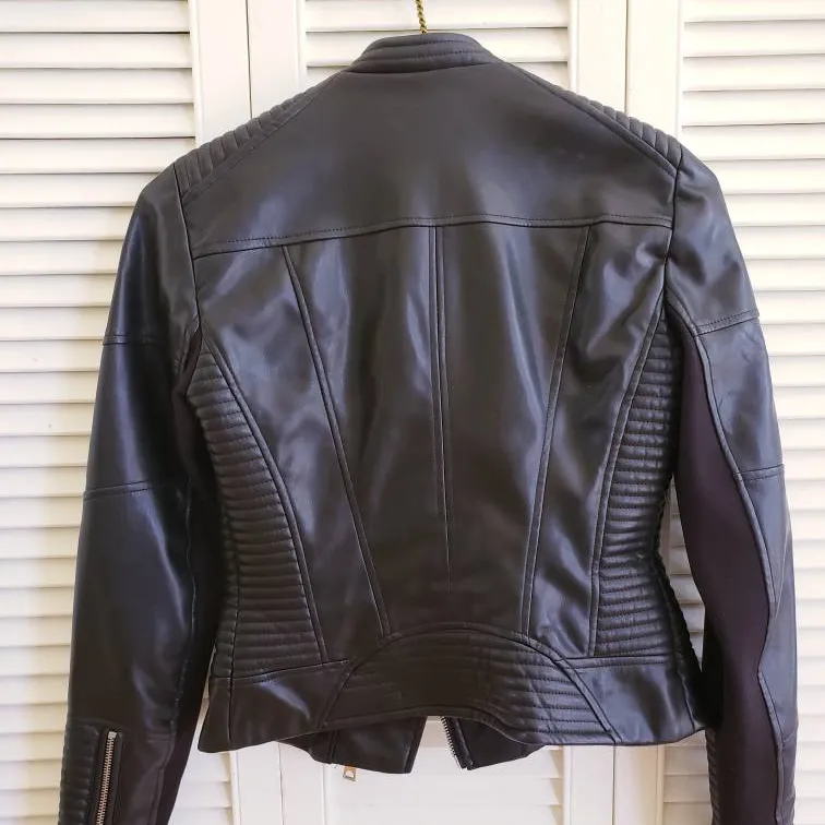 Zara Vegan Leather Moto Jacket photo 3