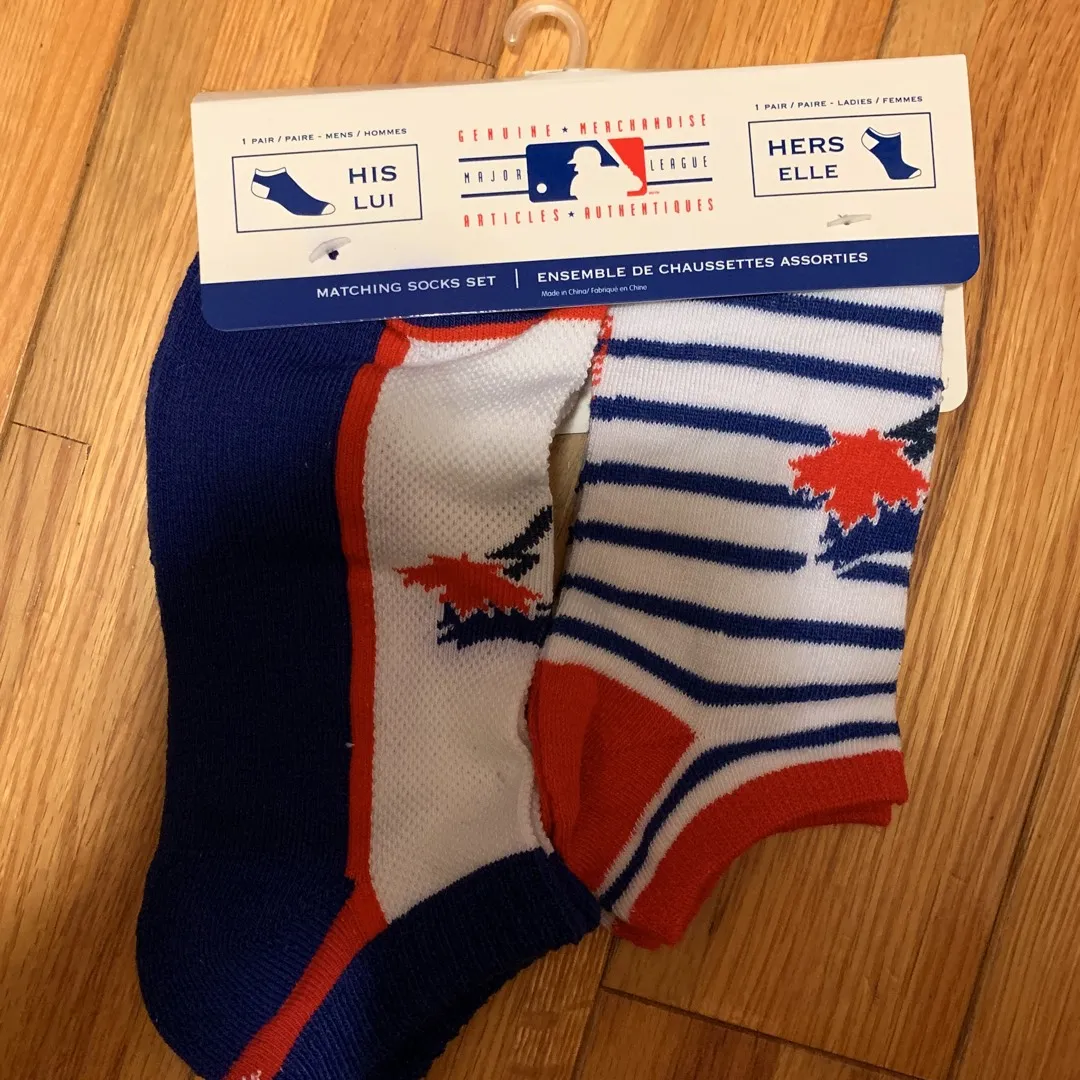 Brand New Toronto Blue Jays his/her Socks photo 1
