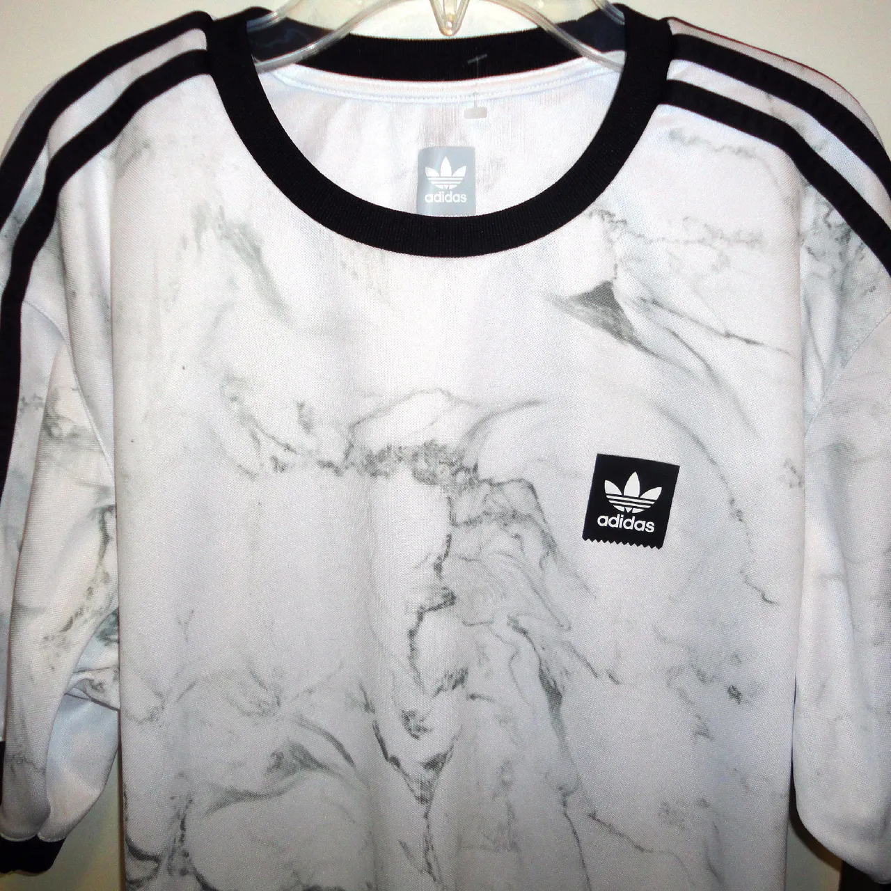 Adidas Originals Marble White Clima Club T shirt, Size L new! photo 3