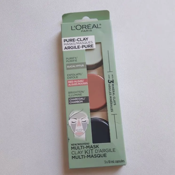 🦄 L'Oreal Paris Pure-Clay Multi-Mask Kit with 3 Mineral Clay... photo 1