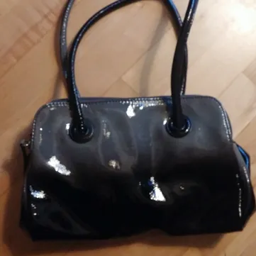 Danier Grey/Black Patent Leather purse photo 1