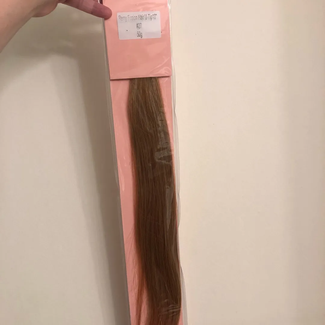 Remy Fusion Hair Extensions, U-Tip 18” Strawberry Blonde #27 50g photo 5
