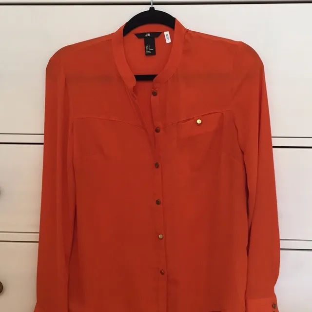 Orange Chinese Collar H&M Button Down photo 1