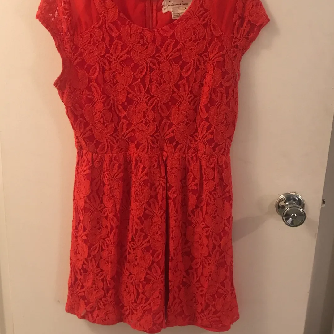 Red Lace Mini Dress (Size L) photo 1
