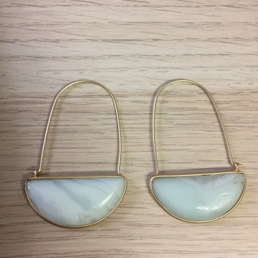 NEW Natural Stone Gold Earrings photo 1