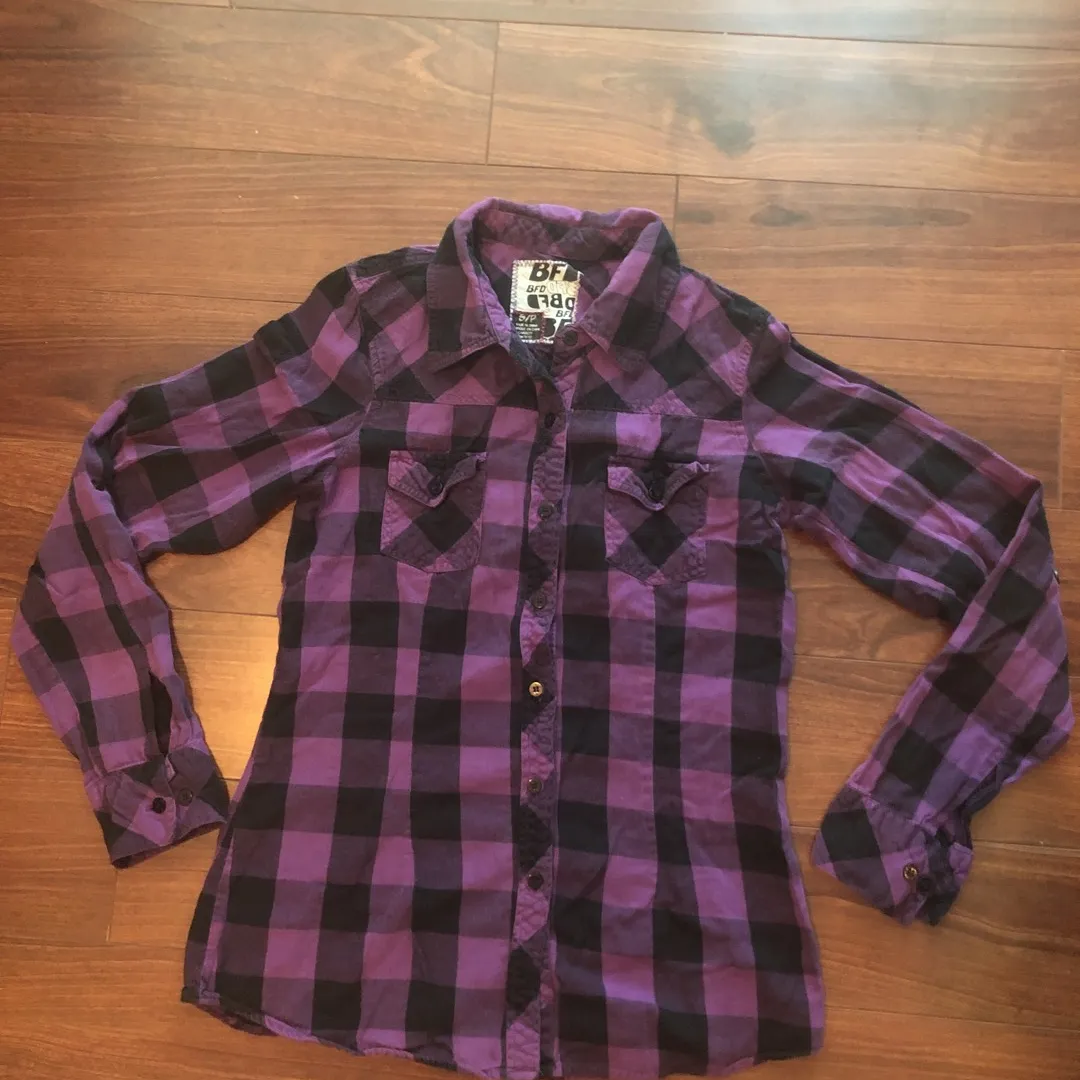 Purple Plaid Flannel photo 1