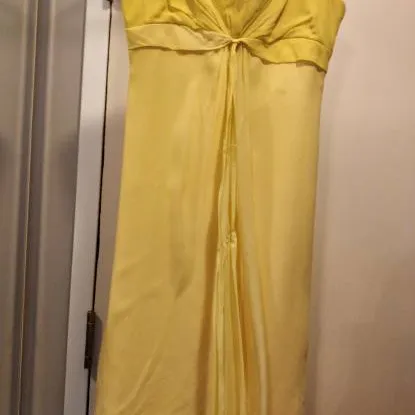 BCBG Chiffon Yellow Dress (6) photo 1
