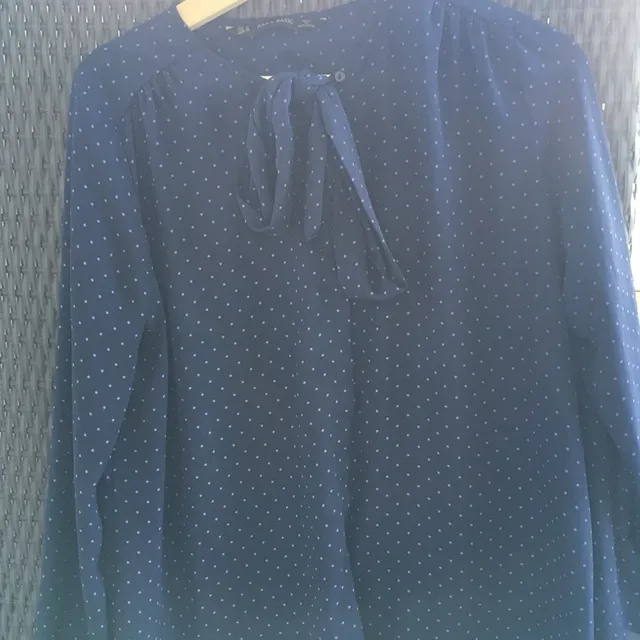 Traded - Beautiful Blue Button Up With Bow photo 1