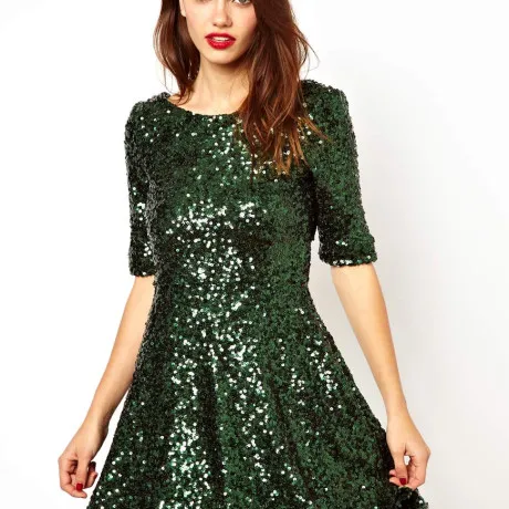 French Connection Green Sequin dress SIZE 6 photo 1