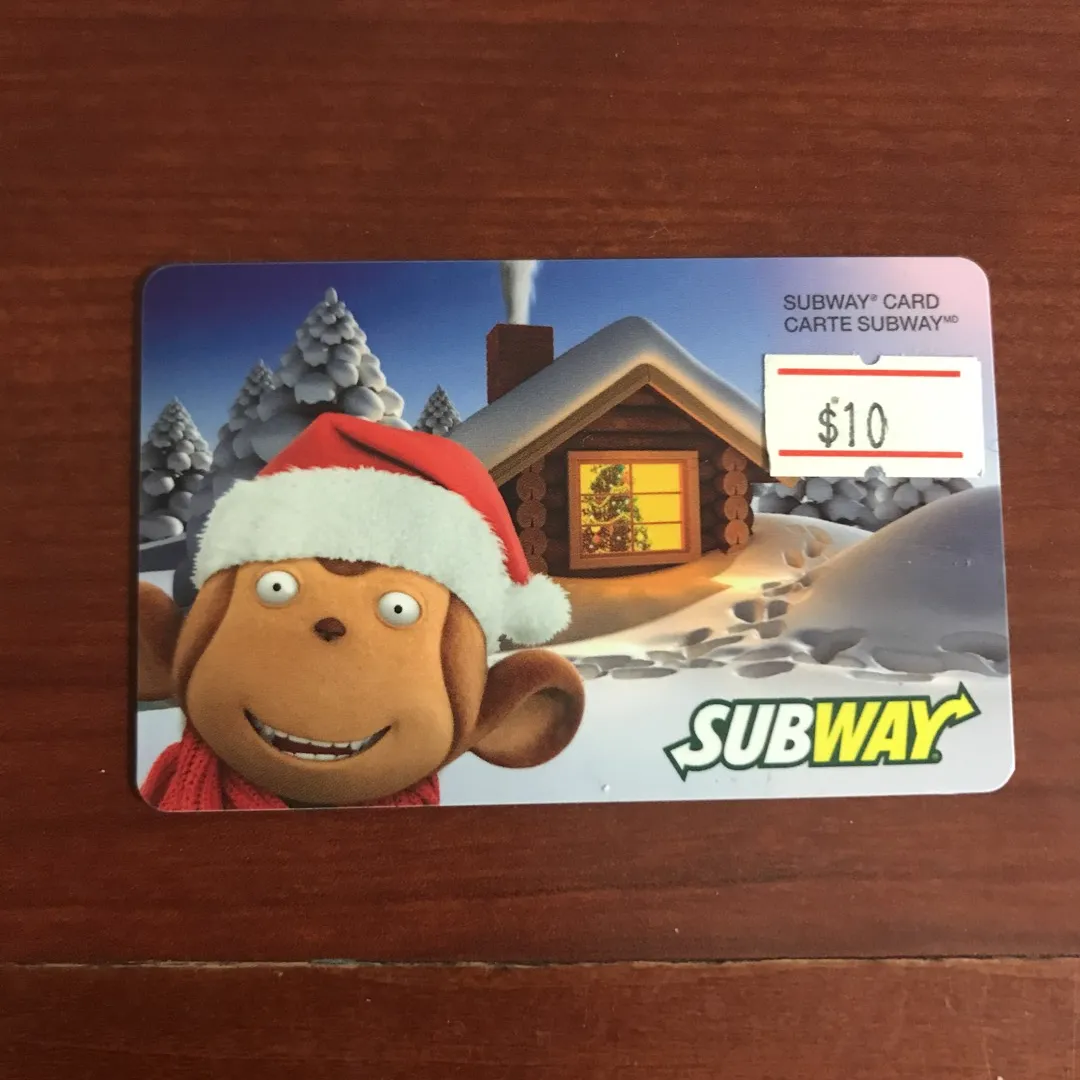 $10 Subway gift card photo 1