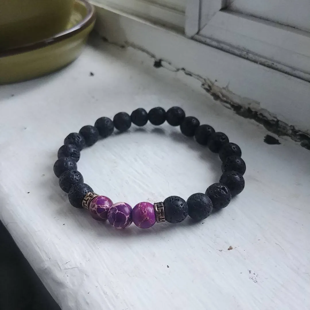Black And Purple Bead Bracelet photo 1