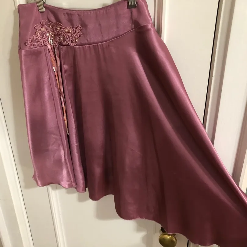 Rose Silk-Satin Asymmetrical Skirt (Ladies Size L) photo 1