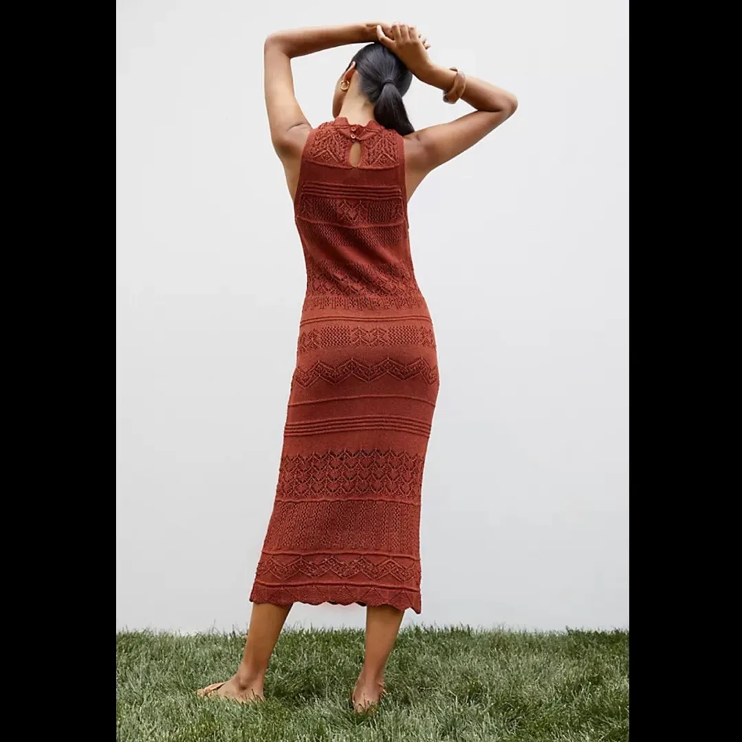 NWT Anthropologie Crochet Midi Dress Size S photo 7