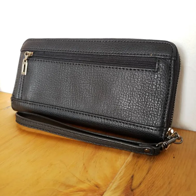 Guess Black Faux Leather Wallet Clutch photo 3