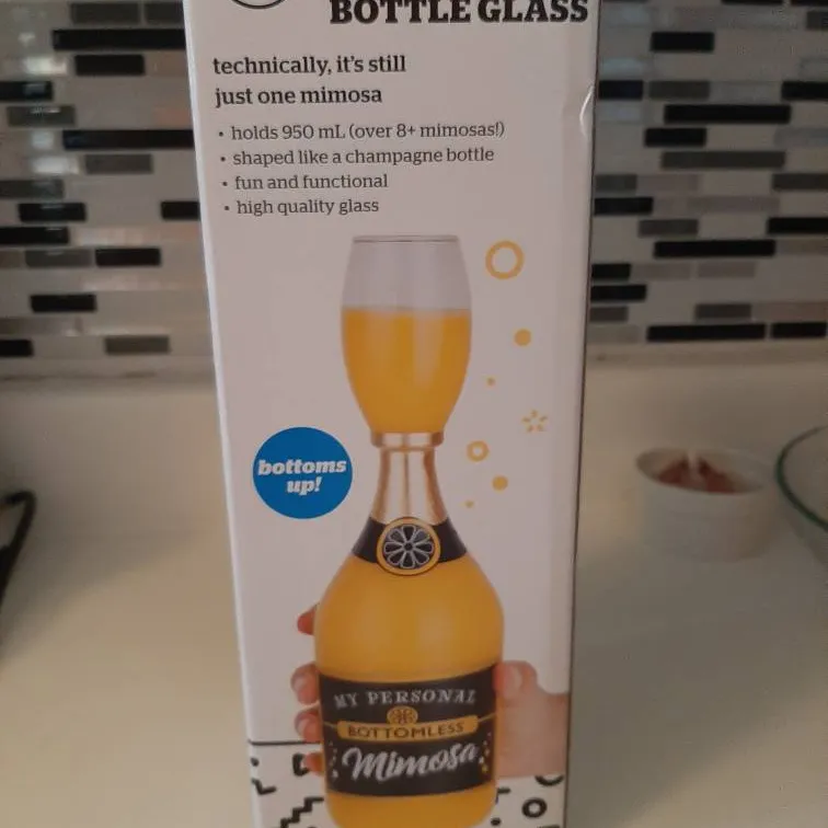 Bottomless Mimosa Champagne Bottle Glass photo 1