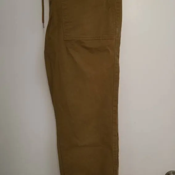 Tan Drawstring Chinos with Cinched Cuffs photo 1