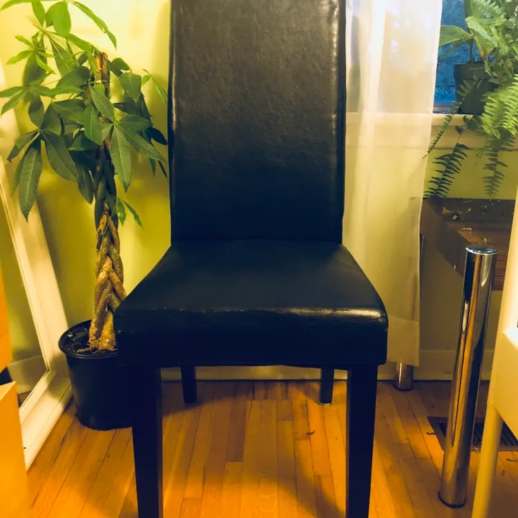 Faux Leather Chair - Black photo 1