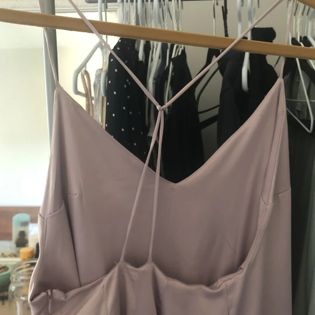 EUC Purple Silk Slip Dress size S/M photo 4