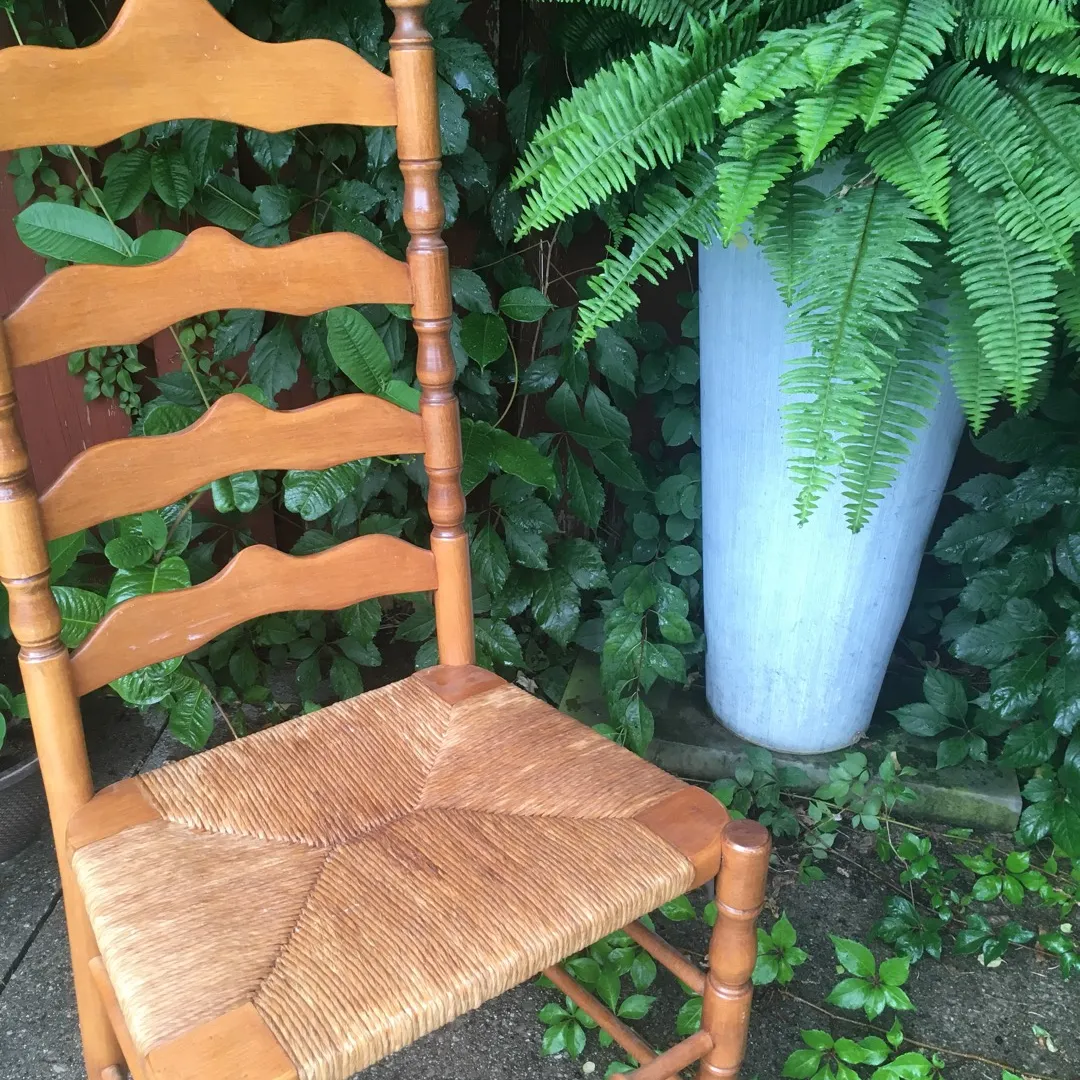 Antique Wood Ladder-back Chair photo 1