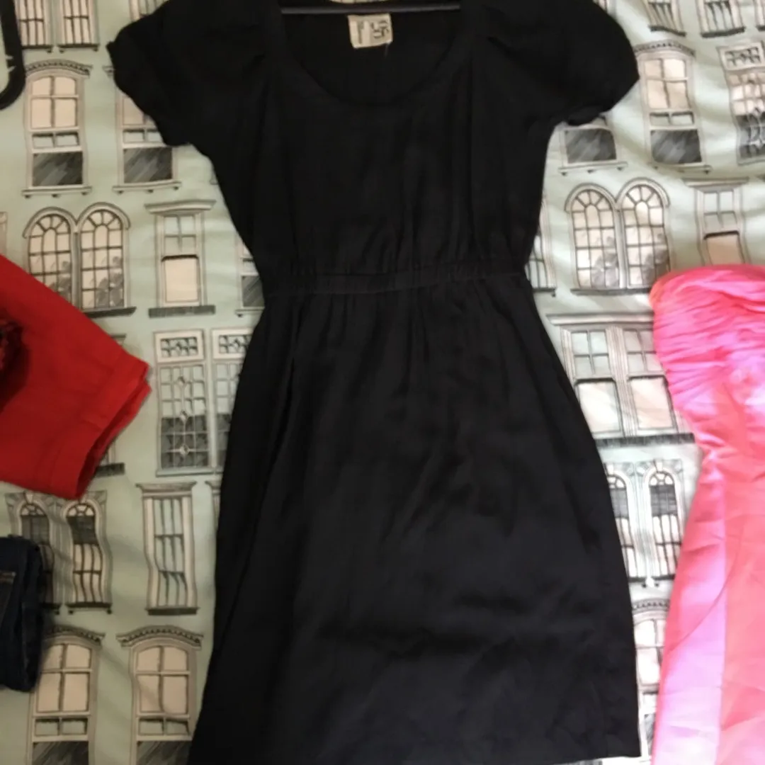 Barney’s Silk Black Dress Size Small photo 1